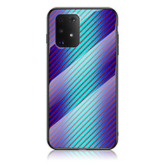 Silikon Schutzhülle Rahmen Tasche Hülle Spiegel Farbverlauf Regenbogen LS2 für Samsung Galaxy S10 Lite Blau