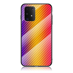 Silikon Schutzhülle Rahmen Tasche Hülle Spiegel Farbverlauf Regenbogen LS2 für Samsung Galaxy S10 Lite Orange
