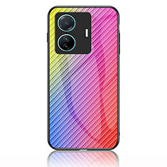 Silikon Schutzhülle Rahmen Tasche Hülle Spiegel Farbverlauf Regenbogen LS2 für Vivo iQOO Z6 Pro 5G Rosa