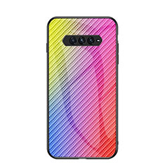 Silikon Schutzhülle Rahmen Tasche Hülle Spiegel Farbverlauf Regenbogen LS2 für Xiaomi Black Shark 4 5G Rosa