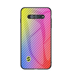 Silikon Schutzhülle Rahmen Tasche Hülle Spiegel Farbverlauf Regenbogen LS2 für Xiaomi Black Shark 4S 5G Rosa