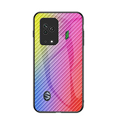 Silikon Schutzhülle Rahmen Tasche Hülle Spiegel Farbverlauf Regenbogen LS2 für Xiaomi Black Shark 5 5G Rosa