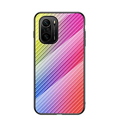 Silikon Schutzhülle Rahmen Tasche Hülle Spiegel Farbverlauf Regenbogen LS2 für Xiaomi Mi 11i 5G Rosa