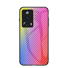 Silikon Schutzhülle Rahmen Tasche Hülle Spiegel Farbverlauf Regenbogen LS2 für Xiaomi Mi 12 Lite NE 5G Rosa