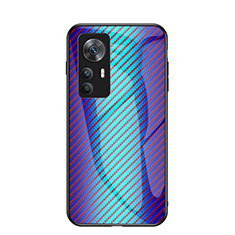 Silikon Schutzhülle Rahmen Tasche Hülle Spiegel Farbverlauf Regenbogen LS2 für Xiaomi Mi 12T 5G Blau