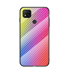 Silikon Schutzhülle Rahmen Tasche Hülle Spiegel Farbverlauf Regenbogen LS2 für Xiaomi POCO C3 Rosa