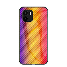 Silikon Schutzhülle Rahmen Tasche Hülle Spiegel Farbverlauf Regenbogen LS2 für Xiaomi Poco C51 Orange