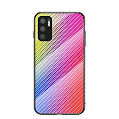 Silikon Schutzhülle Rahmen Tasche Hülle Spiegel Farbverlauf Regenbogen LS2 für Xiaomi POCO M3 Pro 5G Rosa