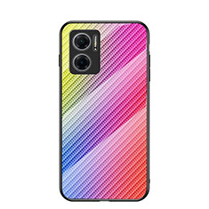 Silikon Schutzhülle Rahmen Tasche Hülle Spiegel Farbverlauf Regenbogen LS2 für Xiaomi Redmi 11 Prime 5G Rosa