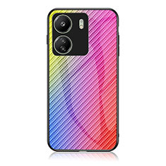 Silikon Schutzhülle Rahmen Tasche Hülle Spiegel Farbverlauf Regenbogen LS2 für Xiaomi Redmi 13C Rosa