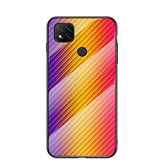 Silikon Schutzhülle Rahmen Tasche Hülle Spiegel Farbverlauf Regenbogen LS2 für Xiaomi Redmi 9C NFC Orange