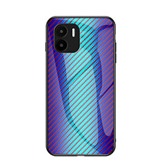 Silikon Schutzhülle Rahmen Tasche Hülle Spiegel Farbverlauf Regenbogen LS2 für Xiaomi Redmi A2 Blau
