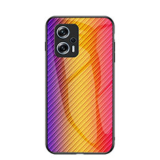 Silikon Schutzhülle Rahmen Tasche Hülle Spiegel Farbverlauf Regenbogen LS2 für Xiaomi Redmi K50i 5G Orange