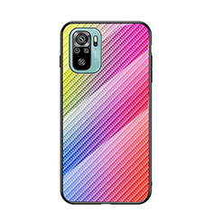 Silikon Schutzhülle Rahmen Tasche Hülle Spiegel Farbverlauf Regenbogen LS2 für Xiaomi Redmi Note 10 4G Rosa