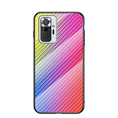 Silikon Schutzhülle Rahmen Tasche Hülle Spiegel Farbverlauf Regenbogen LS2 für Xiaomi Redmi Note 10 Pro Max Rosa