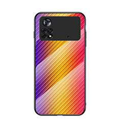 Silikon Schutzhülle Rahmen Tasche Hülle Spiegel Farbverlauf Regenbogen LS2 für Xiaomi Redmi Note 11E Pro 5G Orange