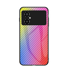 Silikon Schutzhülle Rahmen Tasche Hülle Spiegel Farbverlauf Regenbogen LS2 für Xiaomi Redmi Note 11R 5G Rosa