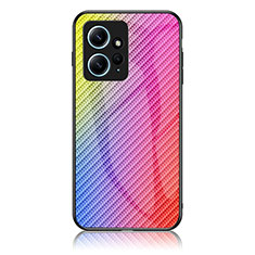 Silikon Schutzhülle Rahmen Tasche Hülle Spiegel Farbverlauf Regenbogen LS2 für Xiaomi Redmi Note 12 4G Rosa