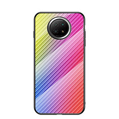 Silikon Schutzhülle Rahmen Tasche Hülle Spiegel Farbverlauf Regenbogen LS2 für Xiaomi Redmi Note 9T 5G Rosa
