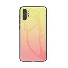 Silikon Schutzhülle Rahmen Tasche Hülle Spiegel Farbverlauf Regenbogen M01 für Samsung Galaxy Note 10 Plus Gelb