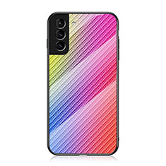 Silikon Schutzhülle Rahmen Tasche Hülle Spiegel Farbverlauf Regenbogen M01 für Samsung Galaxy S24 5G Rosa