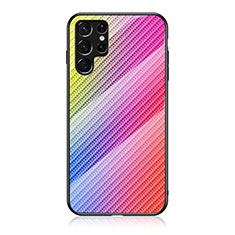 Silikon Schutzhülle Rahmen Tasche Hülle Spiegel Farbverlauf Regenbogen M01 für Samsung Galaxy S24 Ultra 5G Rosa