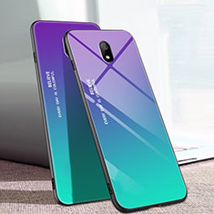 Silikon Schutzhülle Rahmen Tasche Hülle Spiegel Farbverlauf Regenbogen M01 für Xiaomi Redmi 8A Grün
