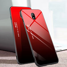 Silikon Schutzhülle Rahmen Tasche Hülle Spiegel Farbverlauf Regenbogen M01 für Xiaomi Redmi 8A Rot