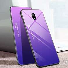 Silikon Schutzhülle Rahmen Tasche Hülle Spiegel Farbverlauf Regenbogen M01 für Xiaomi Redmi 8A Violett