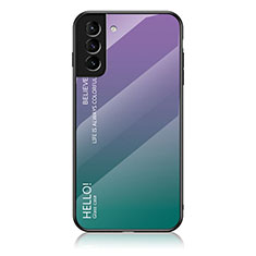 Silikon Schutzhülle Rahmen Tasche Hülle Spiegel Farbverlauf Regenbogen M02 für Samsung Galaxy S21 FE 5G Violett