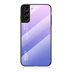 Silikon Schutzhülle Rahmen Tasche Hülle Spiegel Farbverlauf Regenbogen M02 für Samsung Galaxy S22 5G Helles Lila