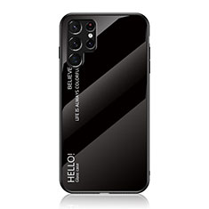 Silikon Schutzhülle Rahmen Tasche Hülle Spiegel Farbverlauf Regenbogen M02 für Samsung Galaxy S22 Ultra 5G Schwarz