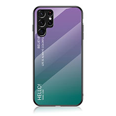 Silikon Schutzhülle Rahmen Tasche Hülle Spiegel Farbverlauf Regenbogen M02 für Samsung Galaxy S22 Ultra 5G Violett
