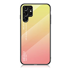 Silikon Schutzhülle Rahmen Tasche Hülle Spiegel Farbverlauf Regenbogen M02 für Samsung Galaxy S23 Ultra 5G Orange
