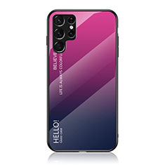 Silikon Schutzhülle Rahmen Tasche Hülle Spiegel Farbverlauf Regenbogen M02 für Samsung Galaxy S23 Ultra 5G Pink