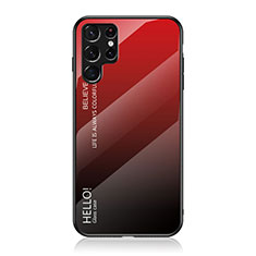 Silikon Schutzhülle Rahmen Tasche Hülle Spiegel Farbverlauf Regenbogen M02 für Samsung Galaxy S23 Ultra 5G Rot