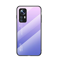 Silikon Schutzhülle Rahmen Tasche Hülle Spiegel Farbverlauf Regenbogen M02 für Xiaomi Mi 12 Pro 5G Helles Lila