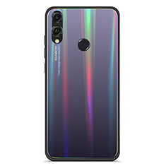 Silikon Schutzhülle Rahmen Tasche Hülle Spiegel Farbverlauf Regenbogen R01 für Huawei Honor View 10 Lite Schwarz