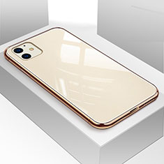 Silikon Schutzhülle Rahmen Tasche Hülle Spiegel für Apple iPhone 11 Gold