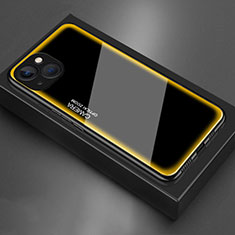 Silikon Schutzhülle Rahmen Tasche Hülle Spiegel für Apple iPhone 14 Gelb