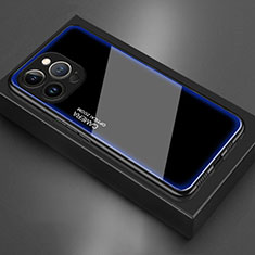 Silikon Schutzhülle Rahmen Tasche Hülle Spiegel für Apple iPhone 14 Pro Blau