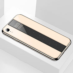 Silikon Schutzhülle Rahmen Tasche Hülle Spiegel für Apple iPhone XR Gold