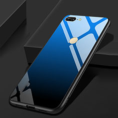 Silikon Schutzhülle Rahmen Tasche Hülle Spiegel für Huawei Honor 9 Lite Blau und Schwarz