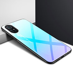 Silikon Schutzhülle Rahmen Tasche Hülle Spiegel für Huawei Nova 8 Pro 5G Hellblau