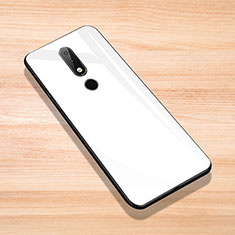Silikon Schutzhülle Rahmen Tasche Hülle Spiegel für Nokia X6 Weiß