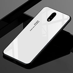 Silikon Schutzhülle Rahmen Tasche Hülle Spiegel für OnePlus 7 Weiß