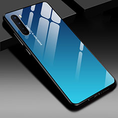 Silikon Schutzhülle Rahmen Tasche Hülle Spiegel für OnePlus Nord Blau