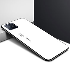 Silikon Schutzhülle Rahmen Tasche Hülle Spiegel für Oppo A72 5G Weiß