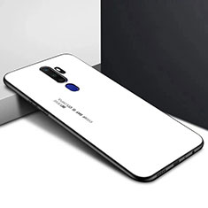 Silikon Schutzhülle Rahmen Tasche Hülle Spiegel für Oppo A9 (2020) Weiß