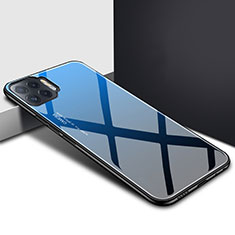 Silikon Schutzhülle Rahmen Tasche Hülle Spiegel für Oppo A93 Blau